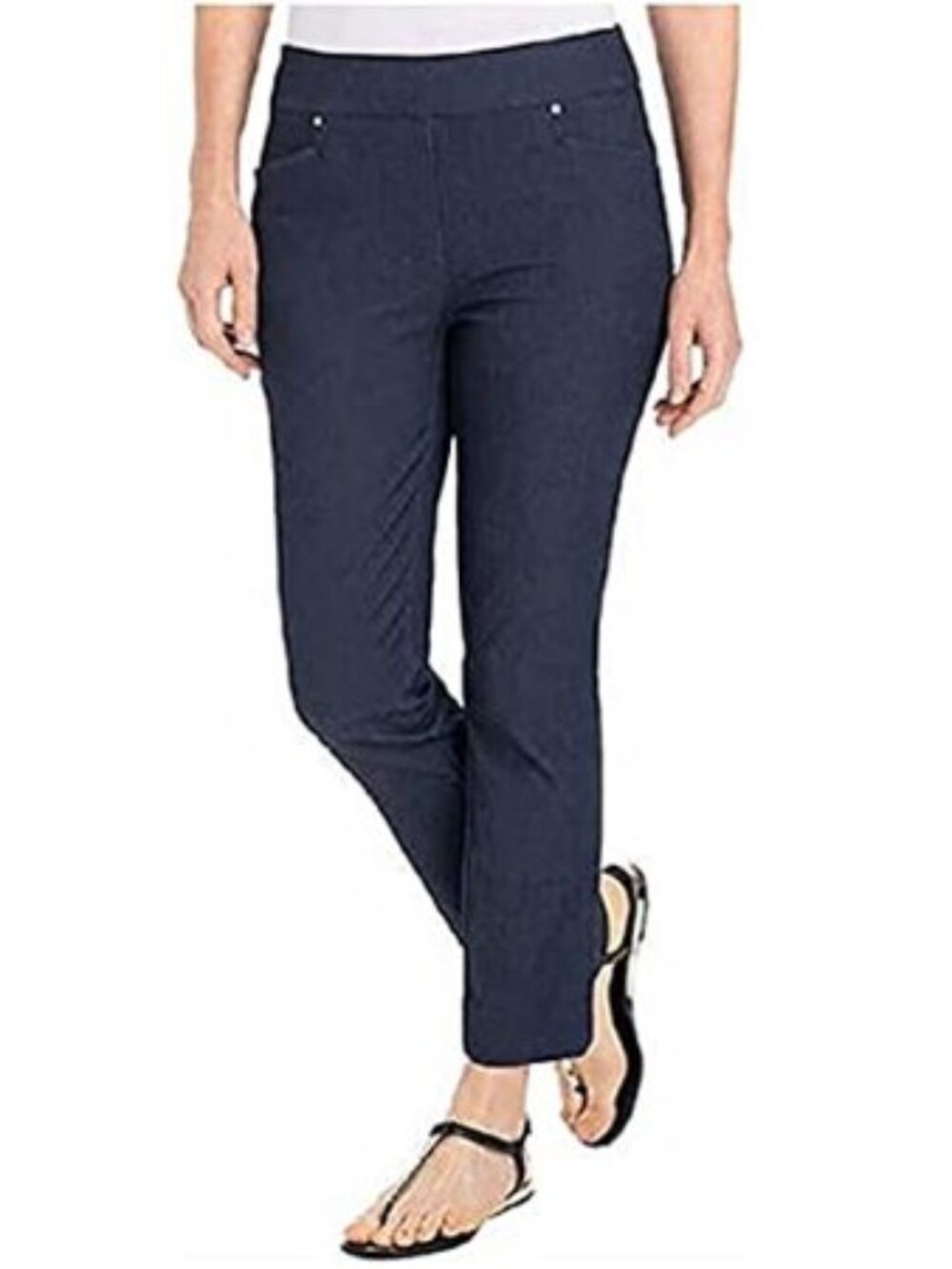 Hilary Radley Ladies Pull on Ankle Pants In Indigo New With Tags Size XL